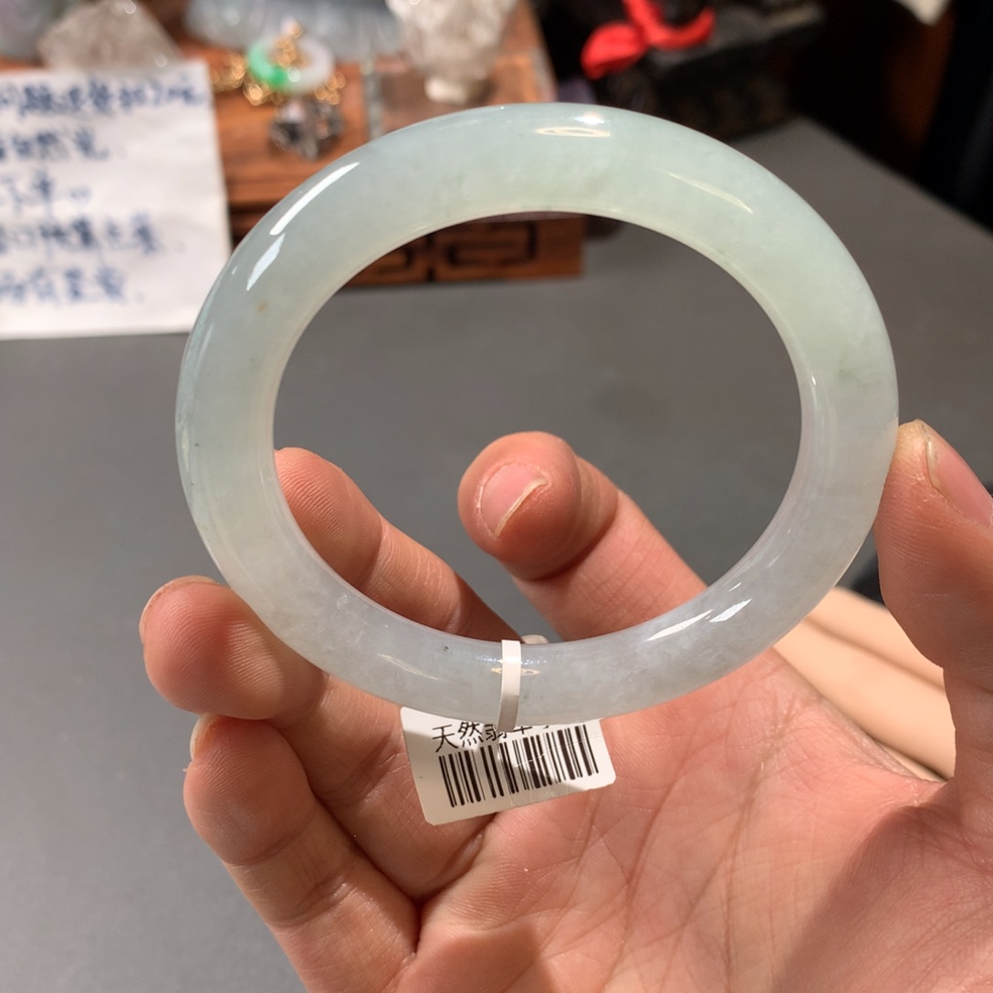 翡翠手镯未镶嵌55.3圆条