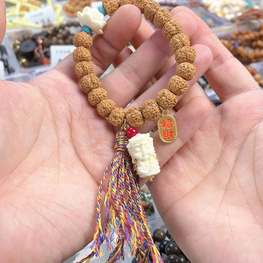 檀香木手串银S925镀金镶嵌