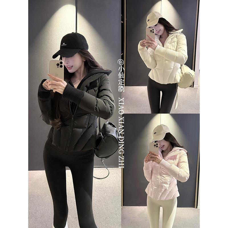 【小仙定制】“曲线主义”假两件90白鸭绒三色羽绒服修身显瘦五防外套