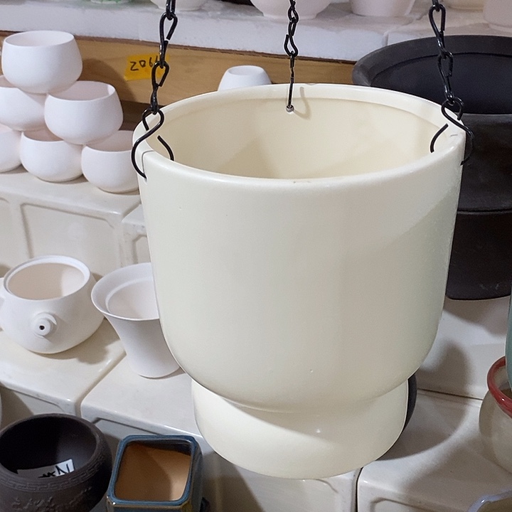 陶摆件陶盆有孔 瑕疵针孔漏釉介意勿拍外口 14外高17