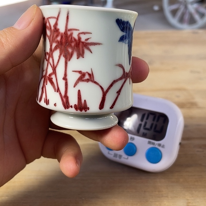 葫***娃青花釉里红主人杯