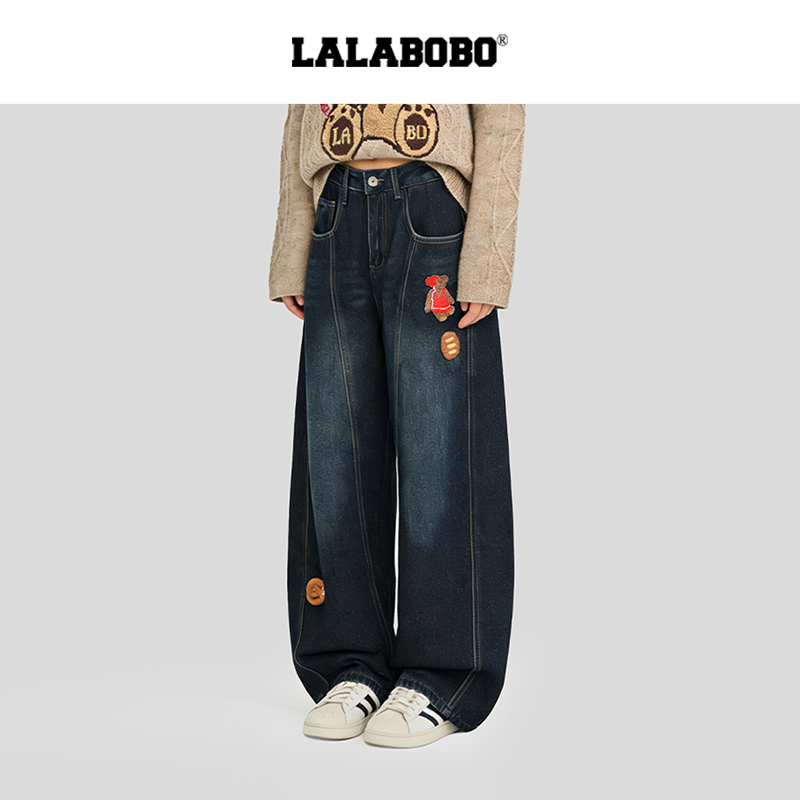 金源LALABOBO面包小熊加绒牛仔裤RBED-WXZC22