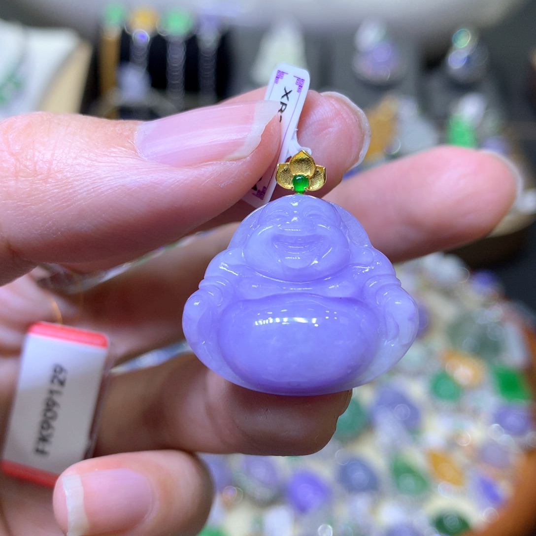 【闪购商品】翡翠颈饰18K金镶嵌翡翠吊坠项链