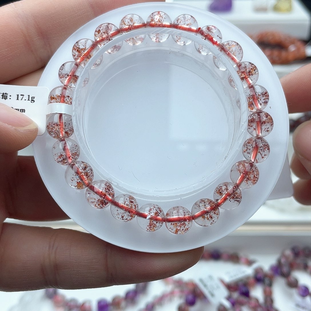 水晶手链未镶嵌金草莓8mm