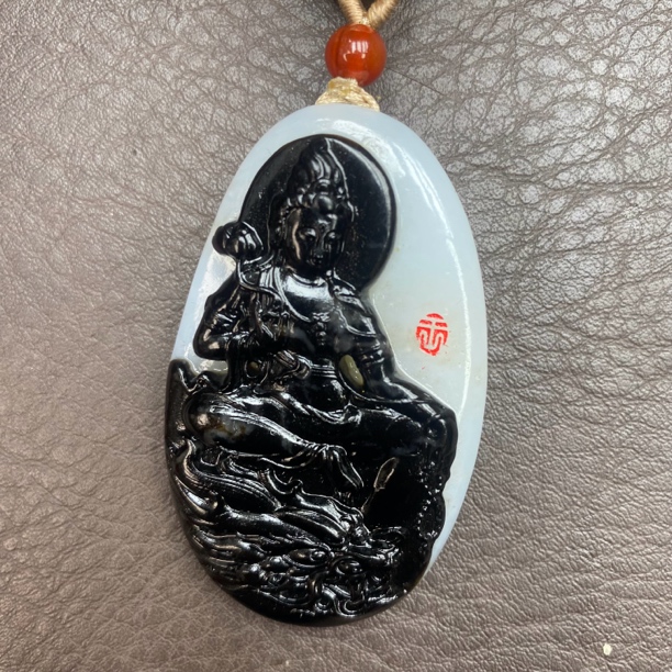 石包沁色普度众生手把把玩件D2