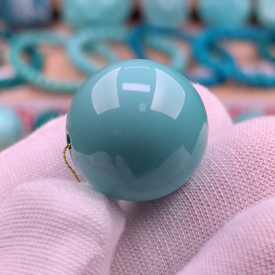未镶嵌绿松石珠宝奇石18.8mm