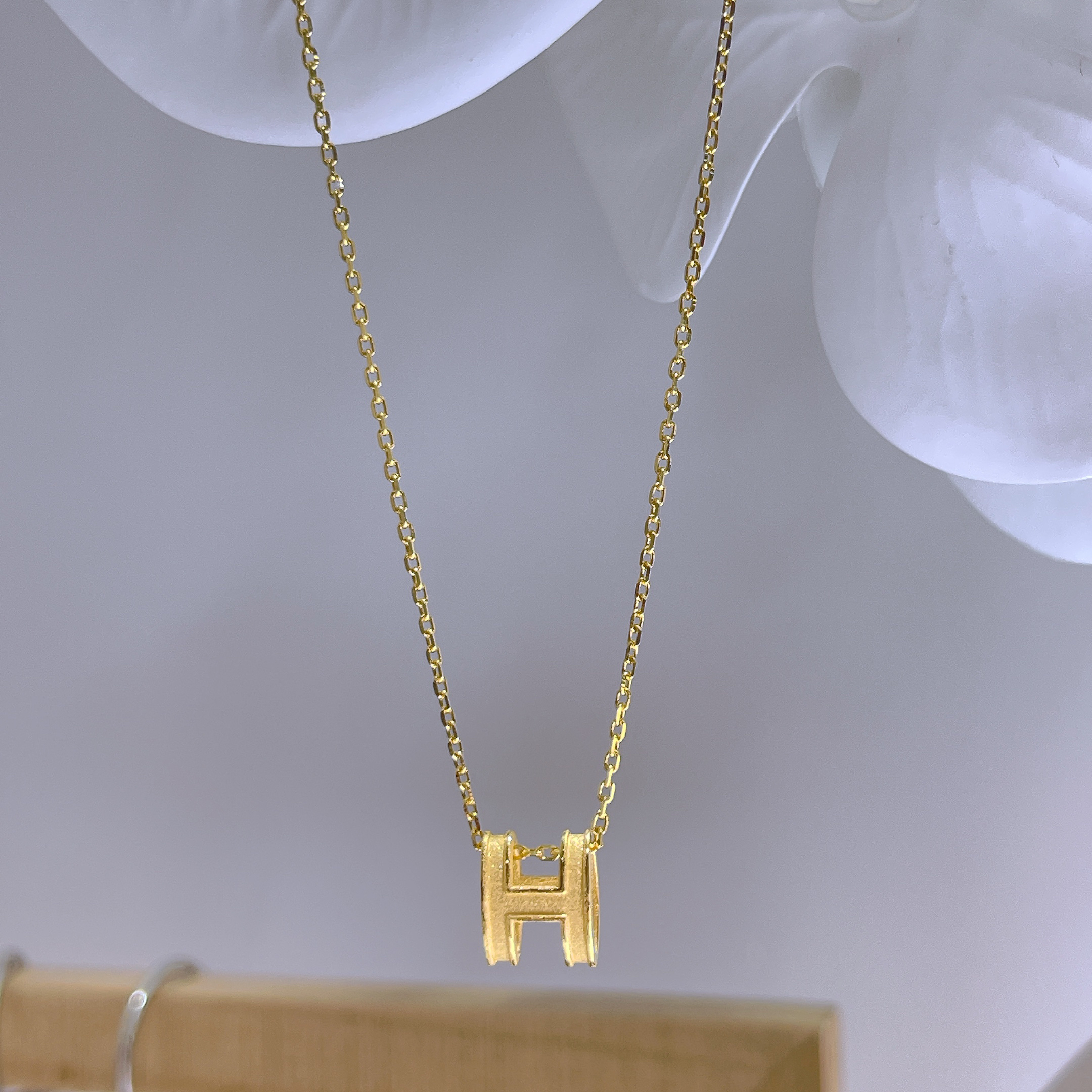5G工艺足金999砂面经典H字母套链