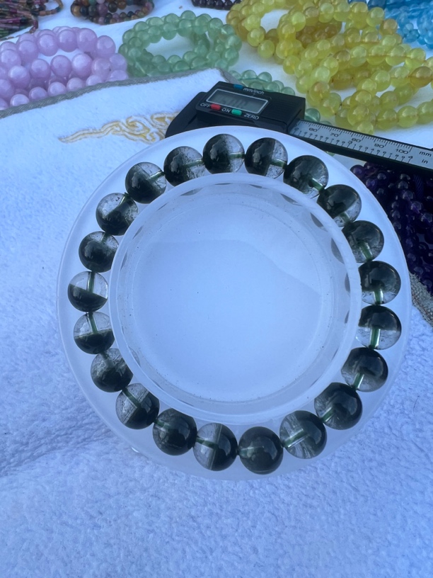 天然绿幽灵聚宝盆手串