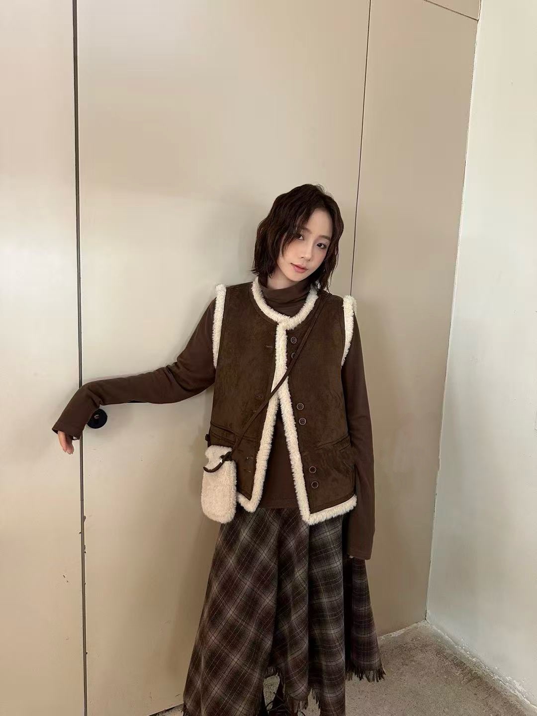 女士冬季加绒磨毛马甲