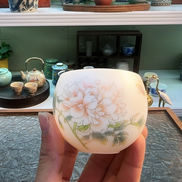 青花瓷器茶具套装茶叶罐个人杯