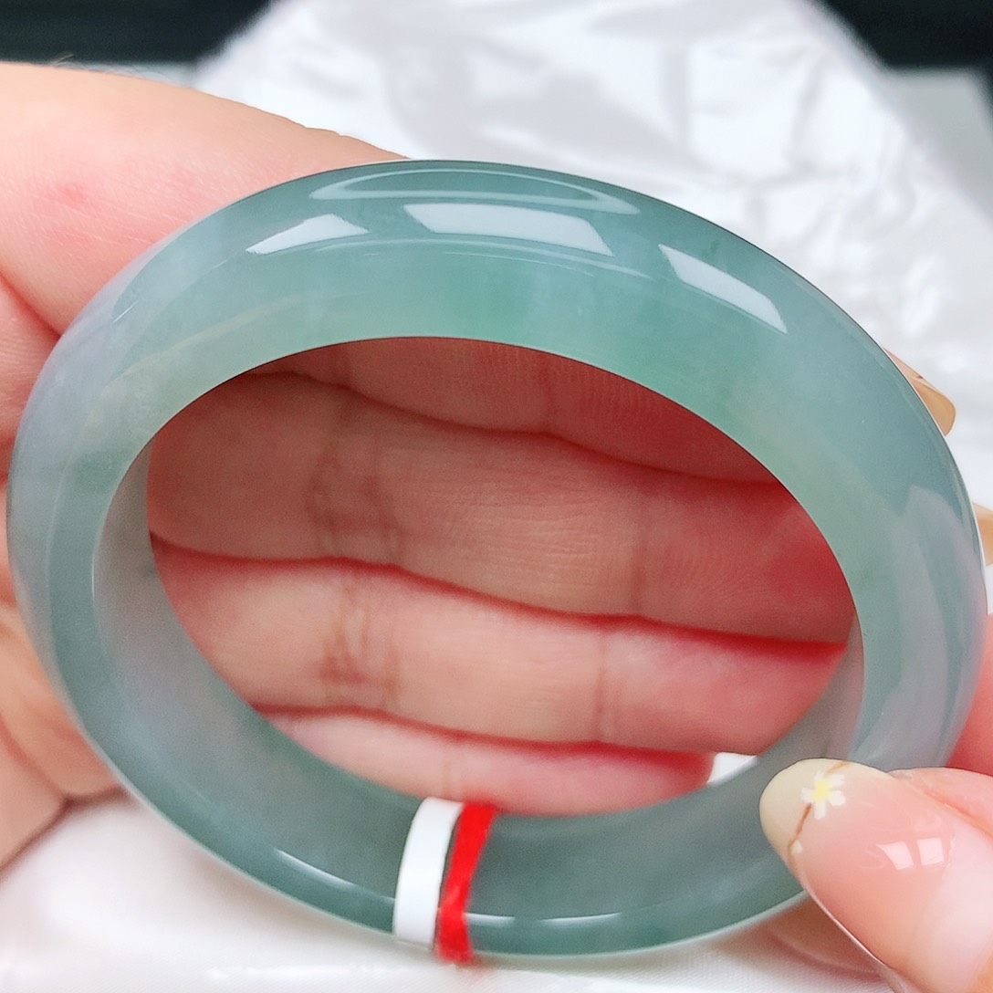 未镶嵌手镯翡翠60冰胶深蓝果冻胶