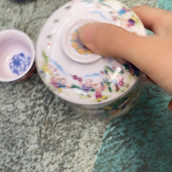 摆件陶红稀土百子图办公杯