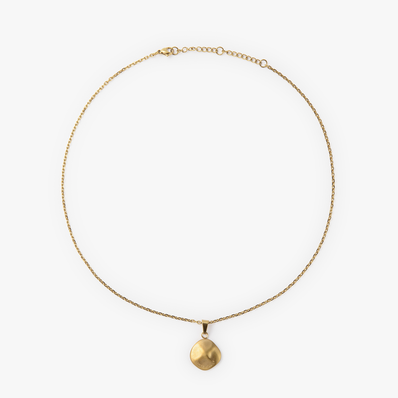 钛钢项链 SANBAI 叁佰钛钢镀18K铸造金饼项链