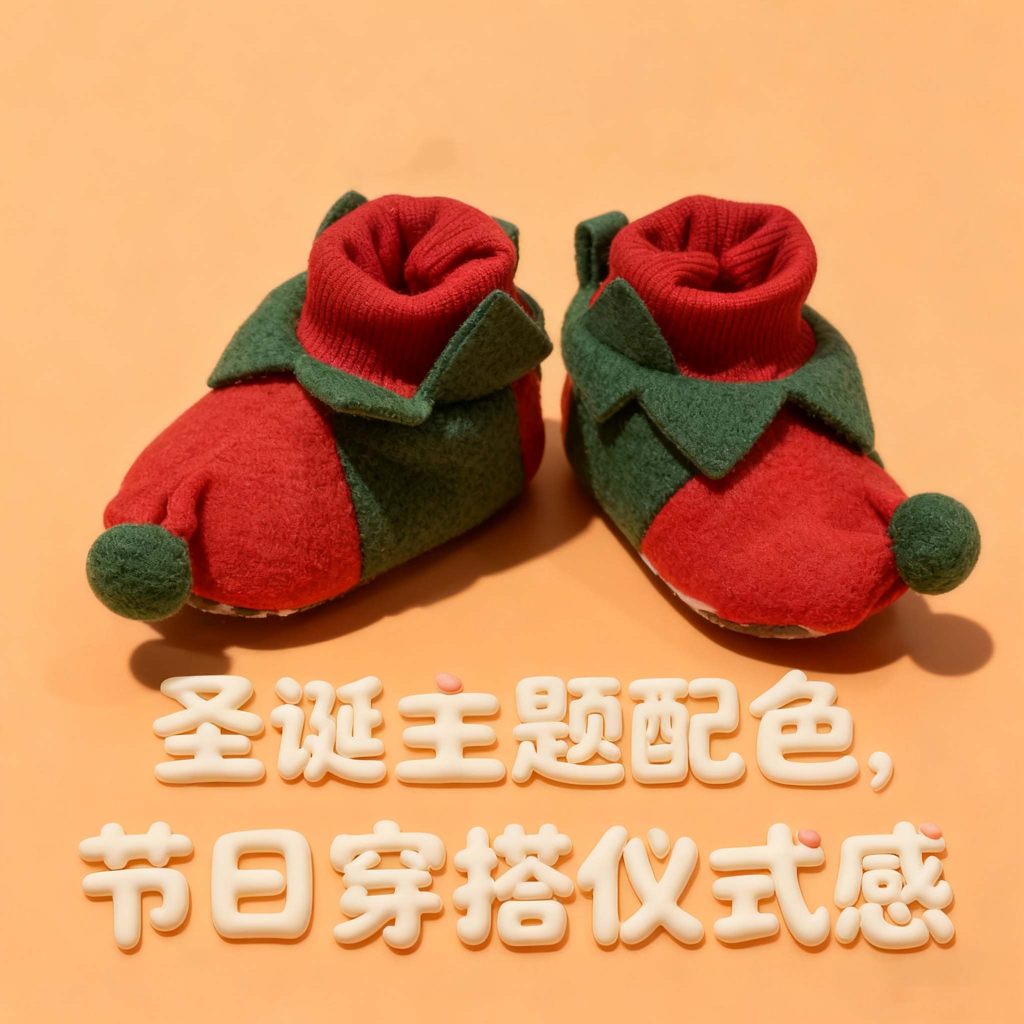 圣诞款鞋袜柔软舒适保暖防滑透气可爱学步鞋