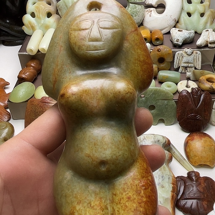 A***）岫岩河磨玉（透闪石质玉）未镶嵌挂件