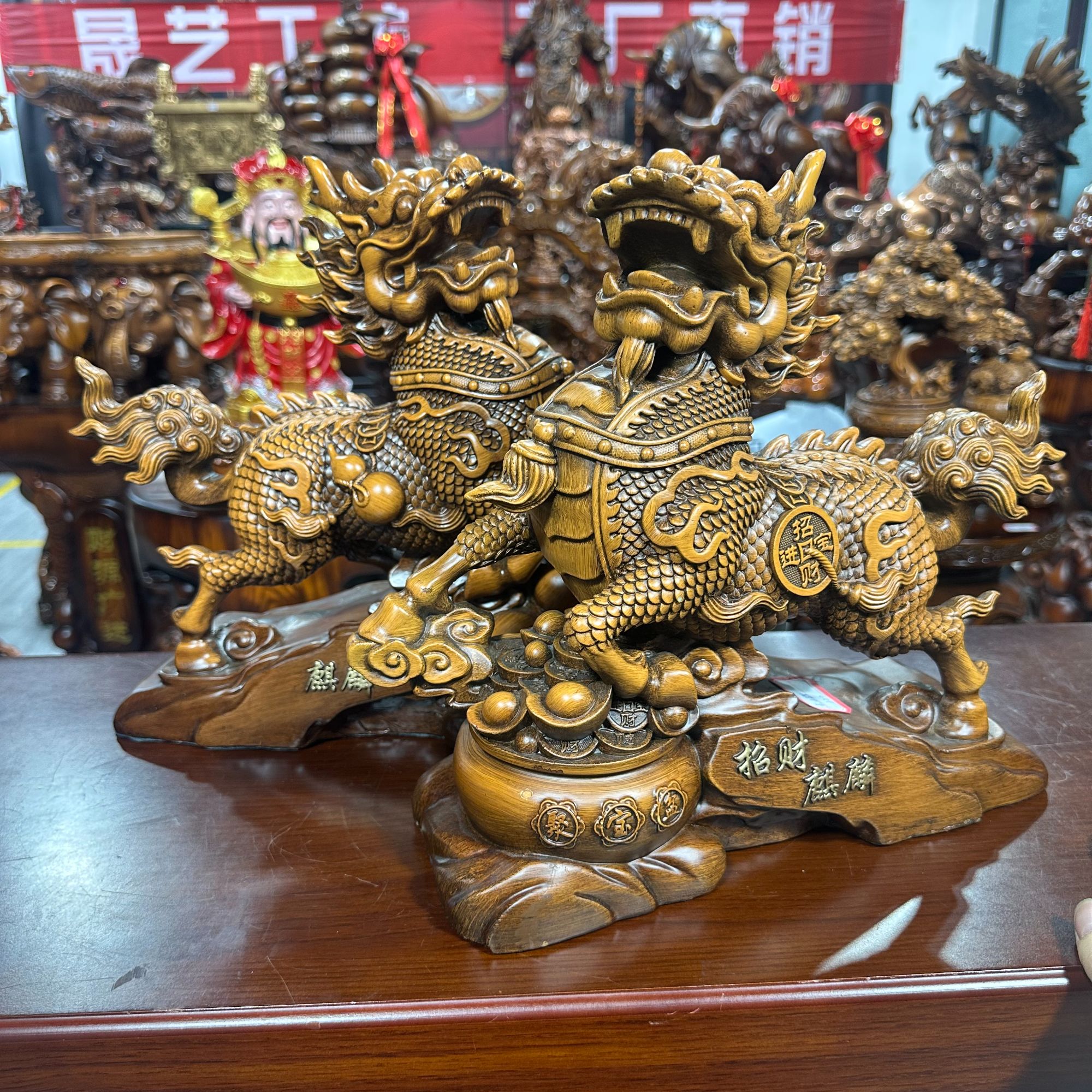 《麒麟一对》高30cm宽30cm送保养