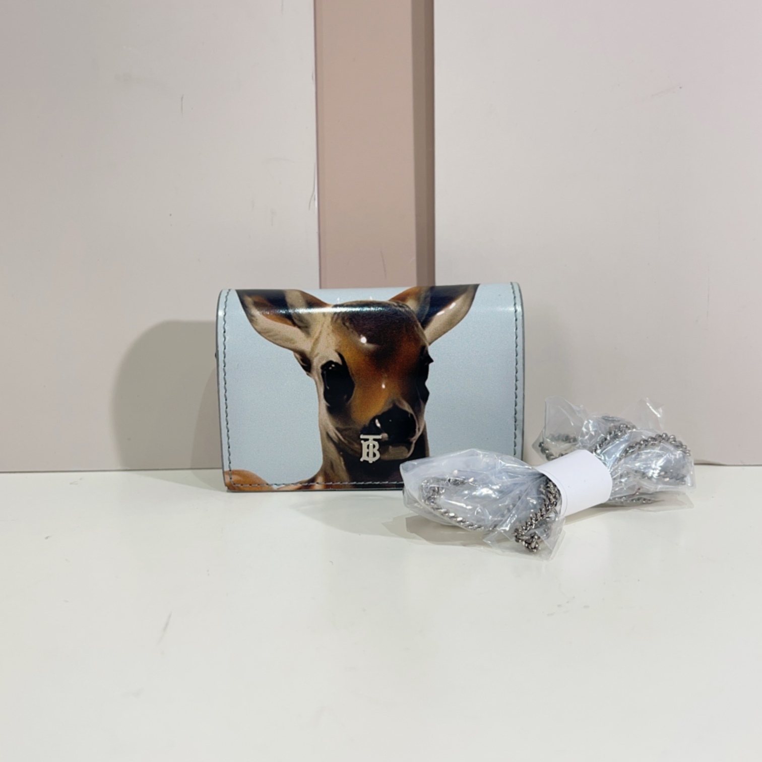 95新 BURBERRY/博柏利 巴宝莉小鹿链条小废包cj6572