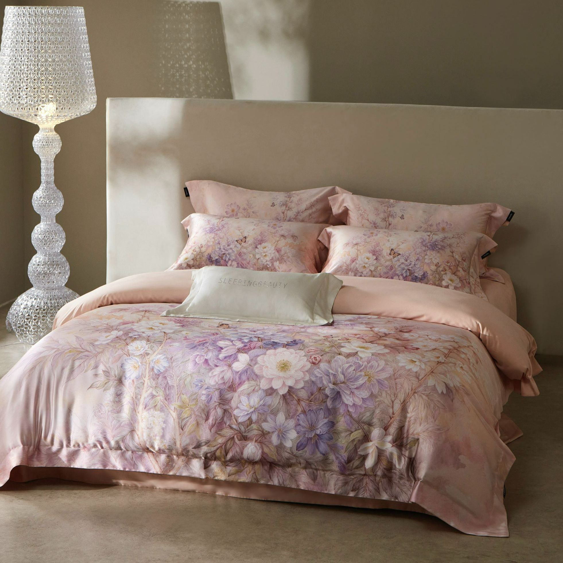 孔龙 花屿晨歌 高端数码印花桑蚕丝轻奢款贴服柔软 天丝棉四件套