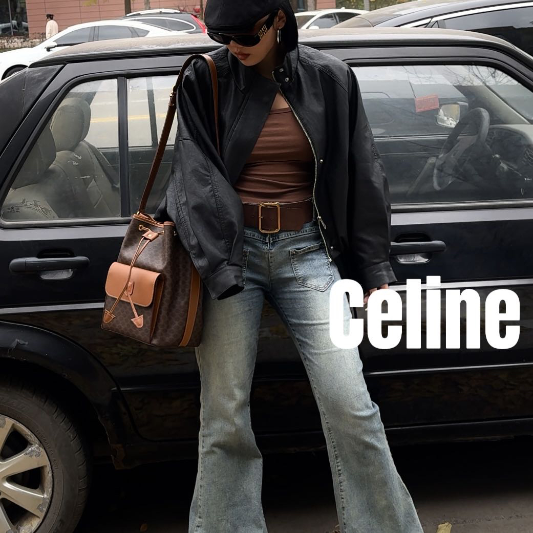 修复品619384/Celine /思琳抽绳水桶包