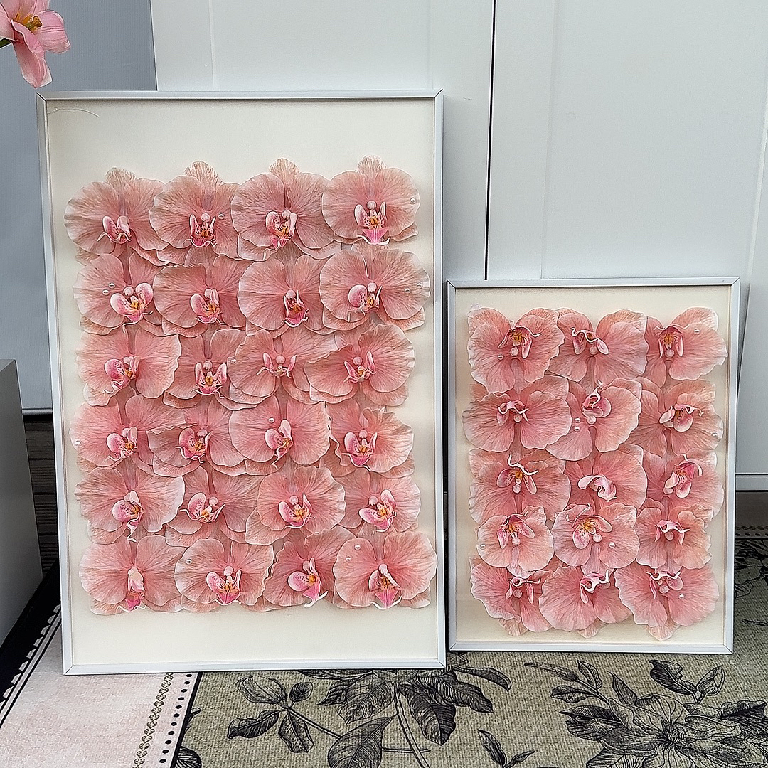 成品花艺相框 摆件 手感蝴蝶兰挂画仿真花假花家居装饰品