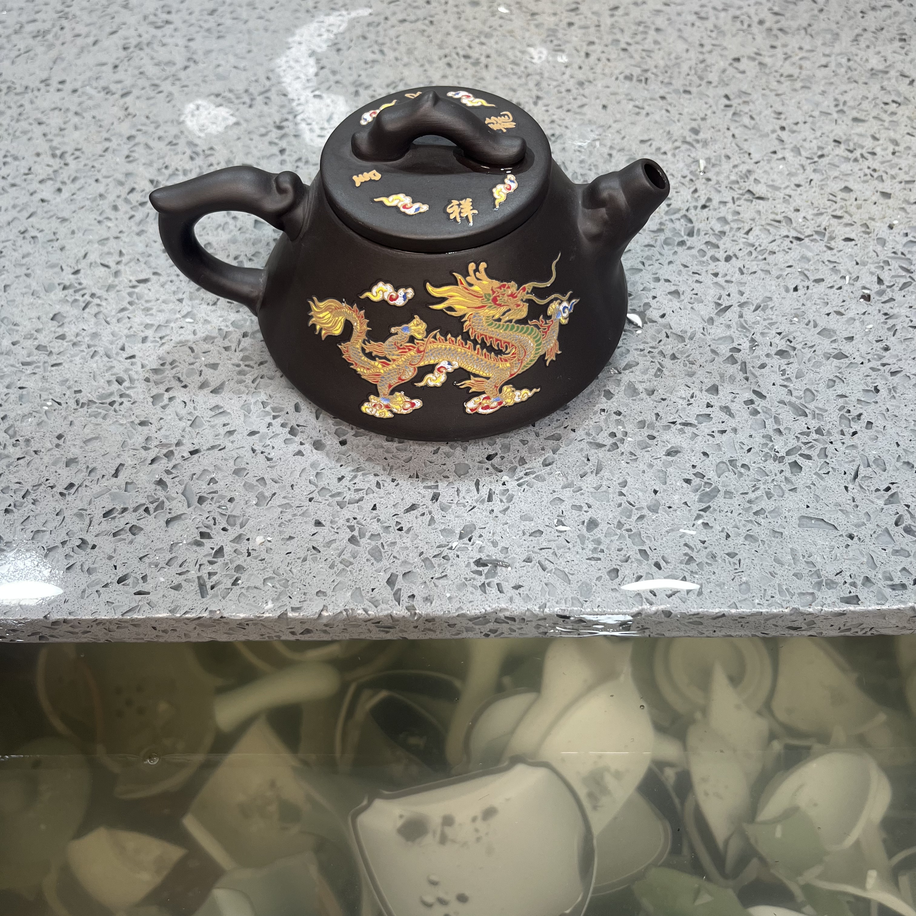 紫砂龙凤变色石瓢壶 220cc bb 1