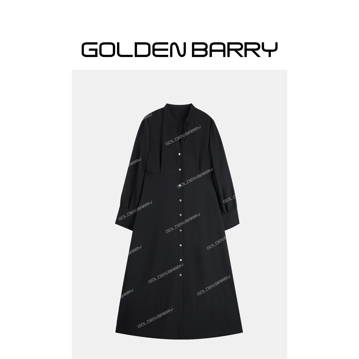 GOLDENBARRY|302323气质V领弹力收腰连衣裙