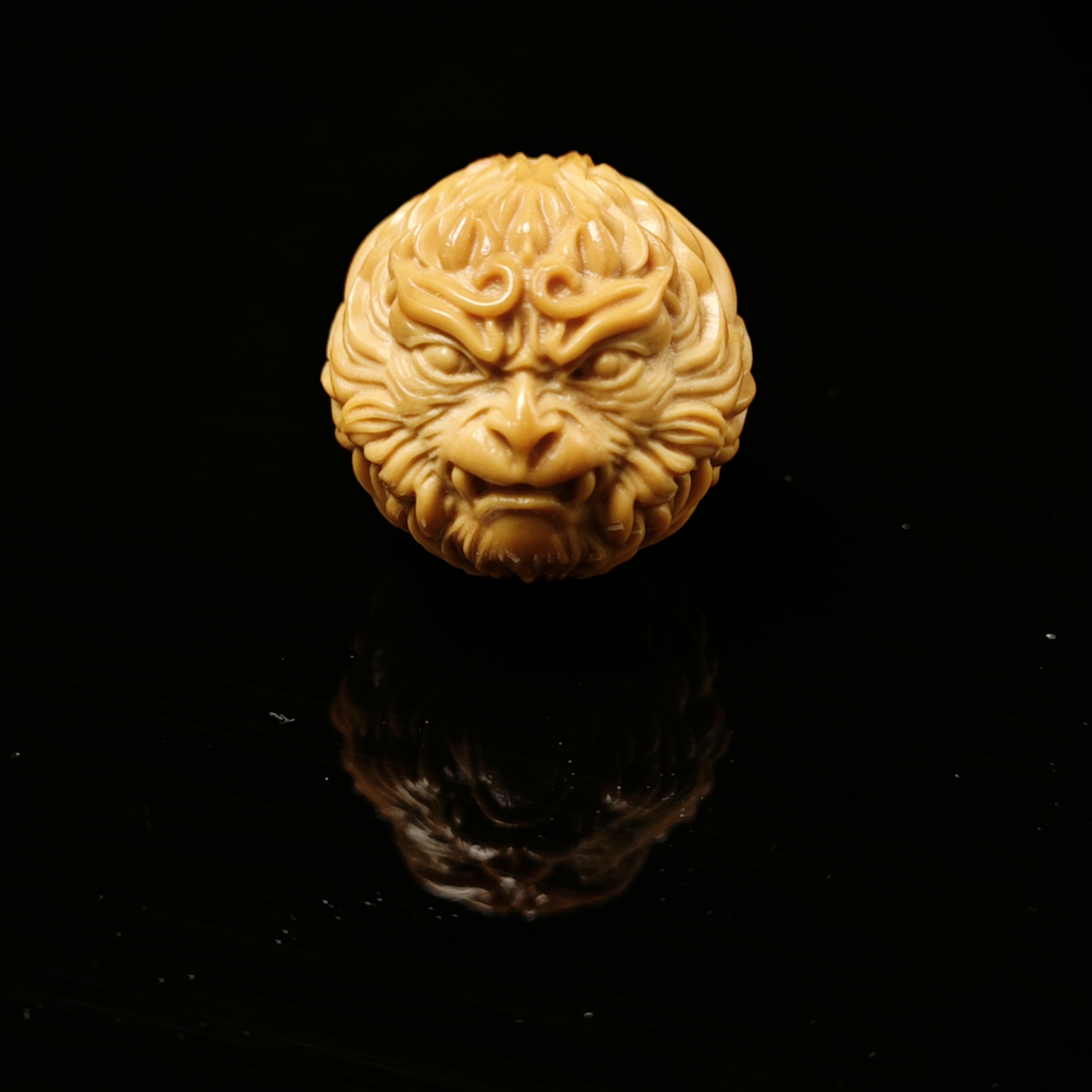 【百月出品】恶僧黑悟空哪吒单珠猴头单颗配饰手工精修文玩原皮