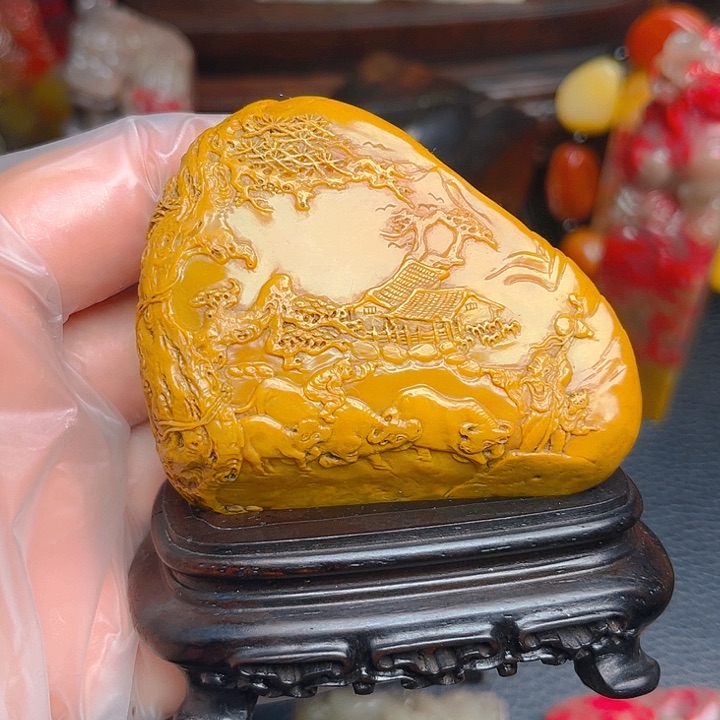 昌化石?***我昌化田黄精品把件