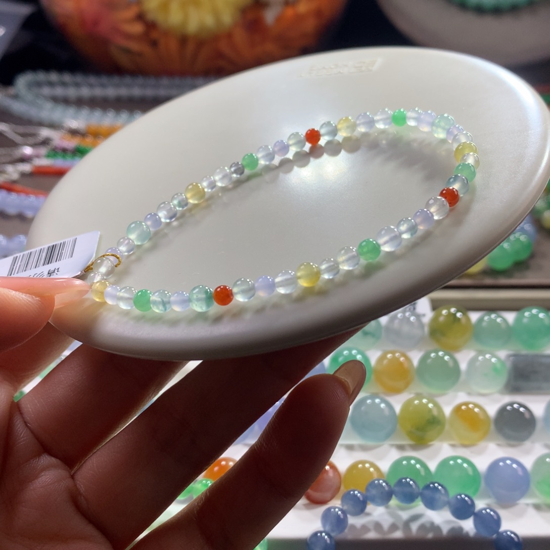 翡翠未镶嵌手链炸光多宝小米卡3➕