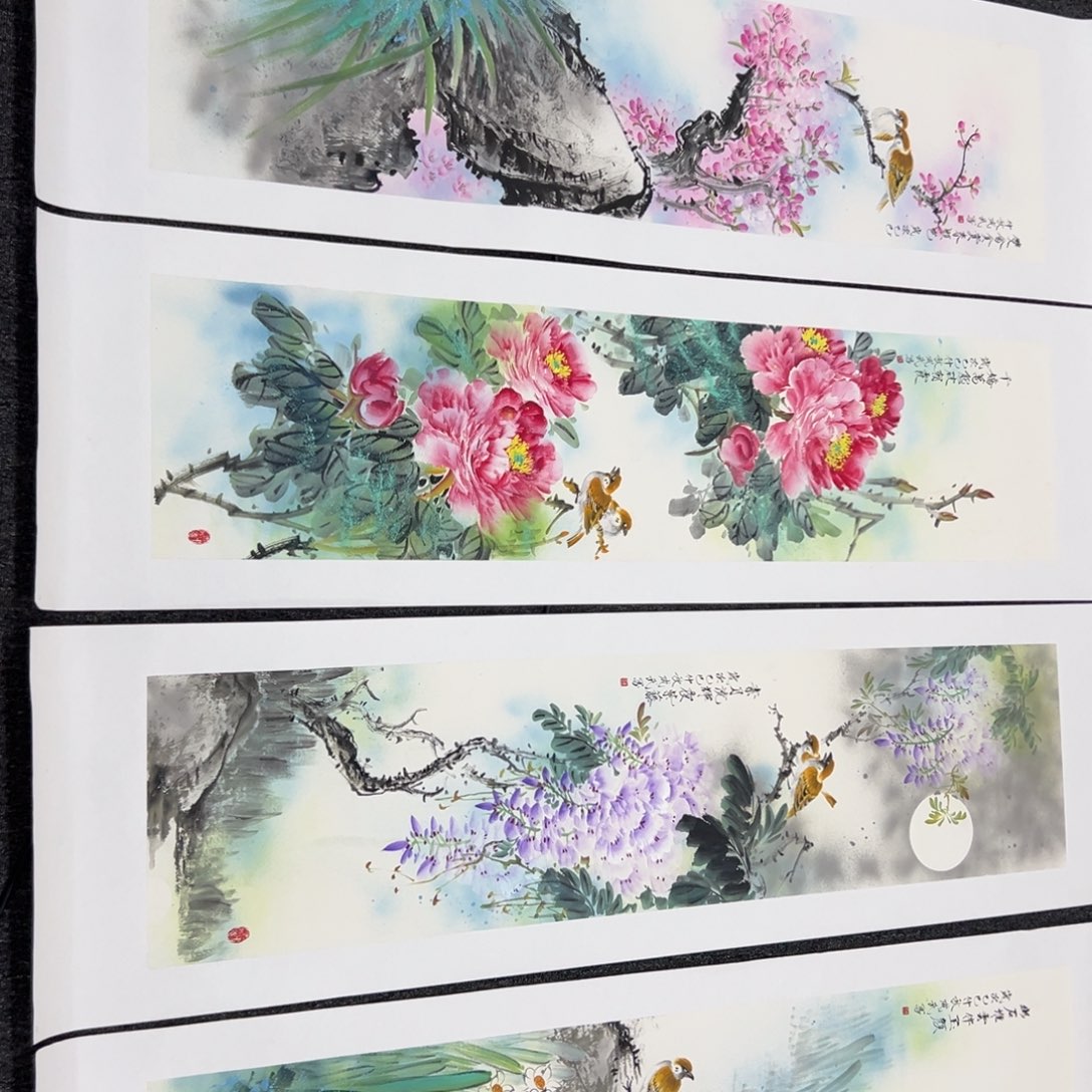 时***匆国画宋成武精品纯手绘4幅