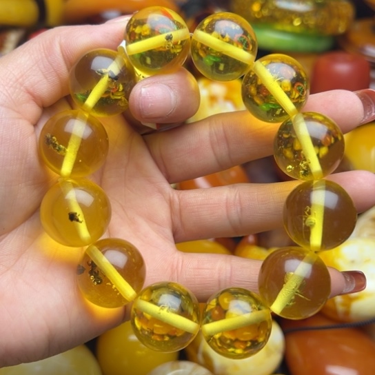 琥珀手串未镶嵌蜜蜡