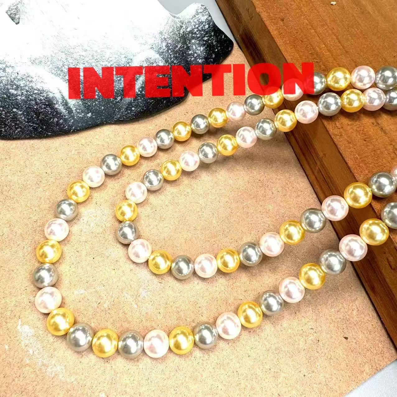 铜合金项链 项链 正品INTENTION高强光三彩妈妈链AE1115
