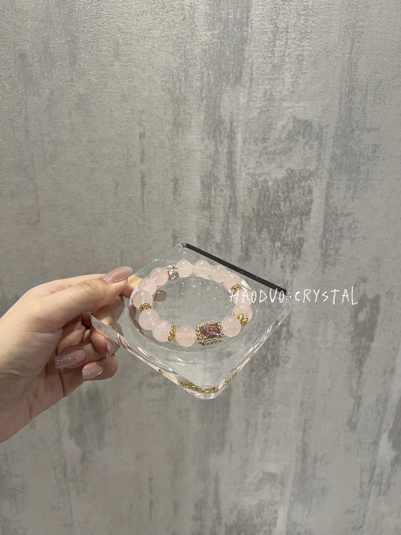 合金手链 粉色原创设计款手链手工百搭小众ins甜美温柔