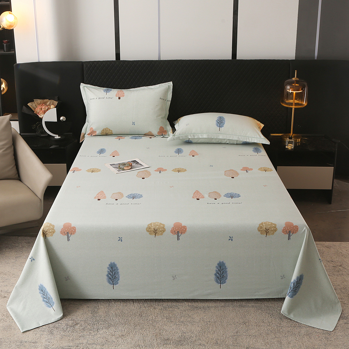 加厚全棉床单全棉印花床单100%棉纯棉亲肤纯棉床单学生宿舍