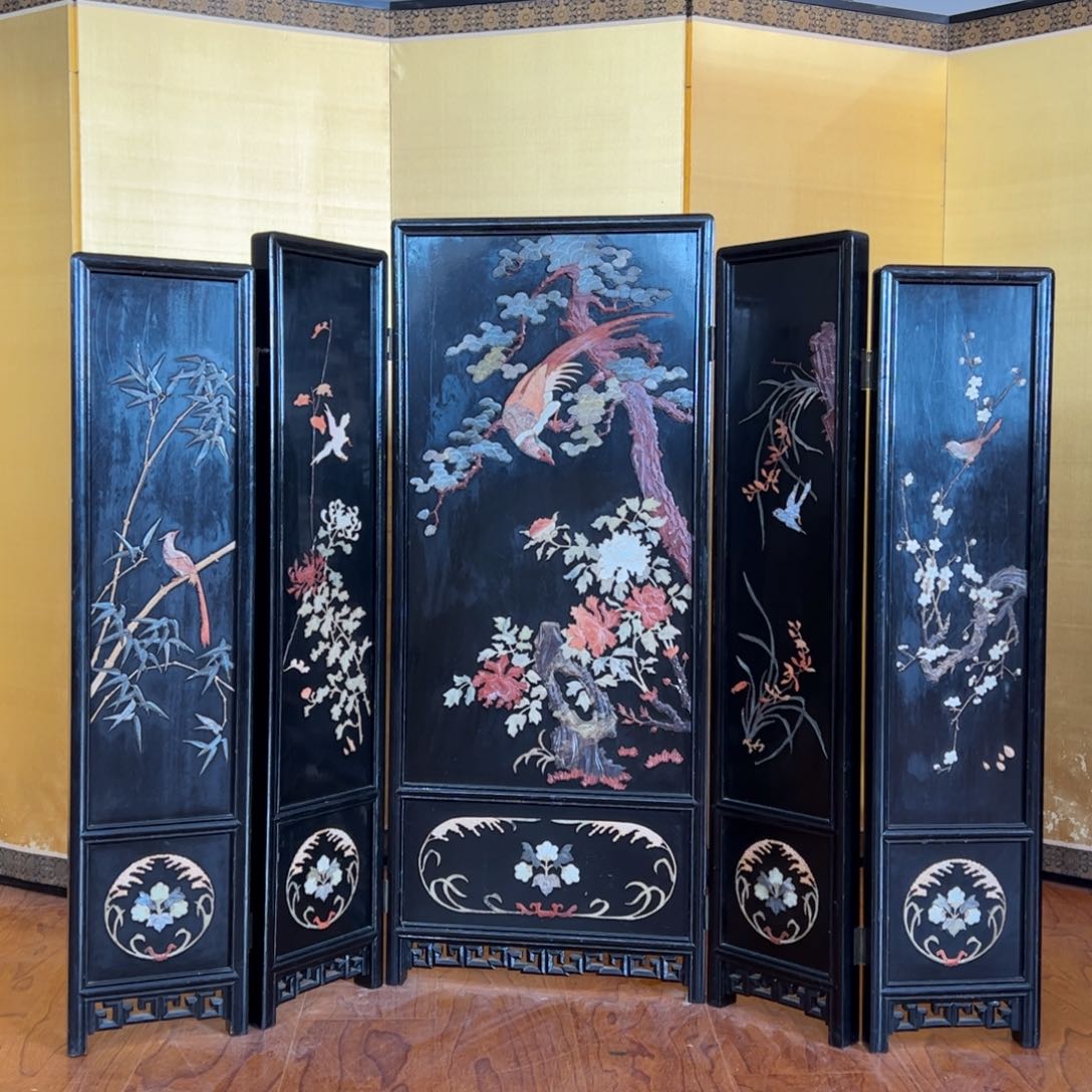 绘画屏风框画茶空间设计