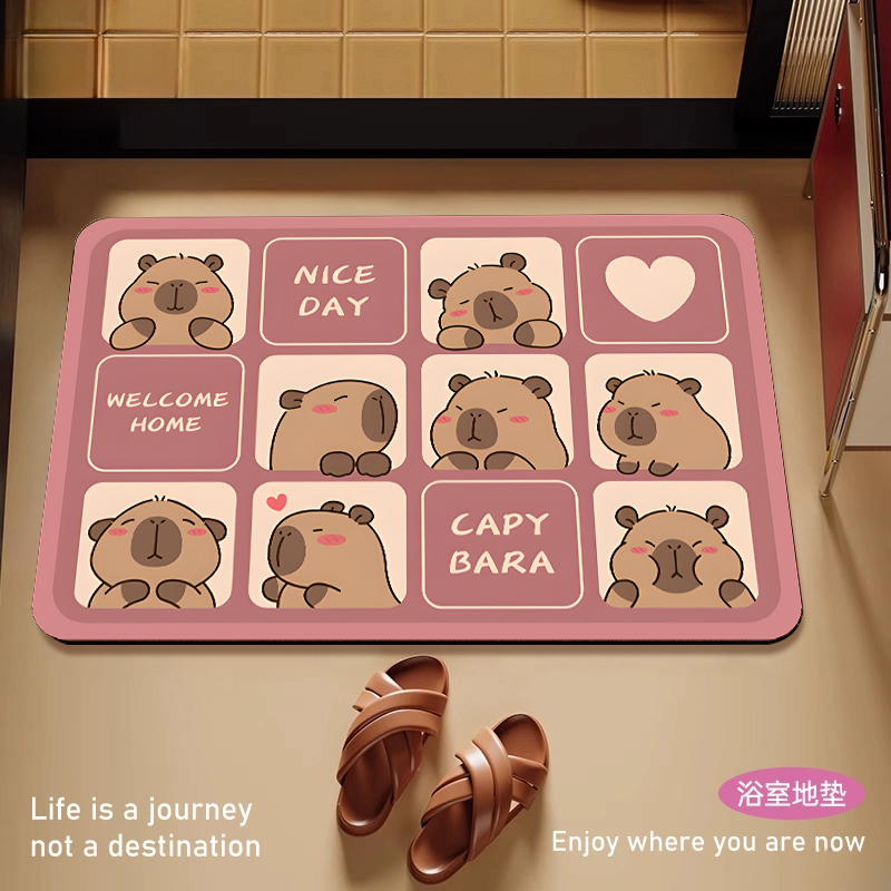 硅藻泥地垫防滑脚垫强吸水厕所门口洗手间吸水防滑垫速干卫生间垫