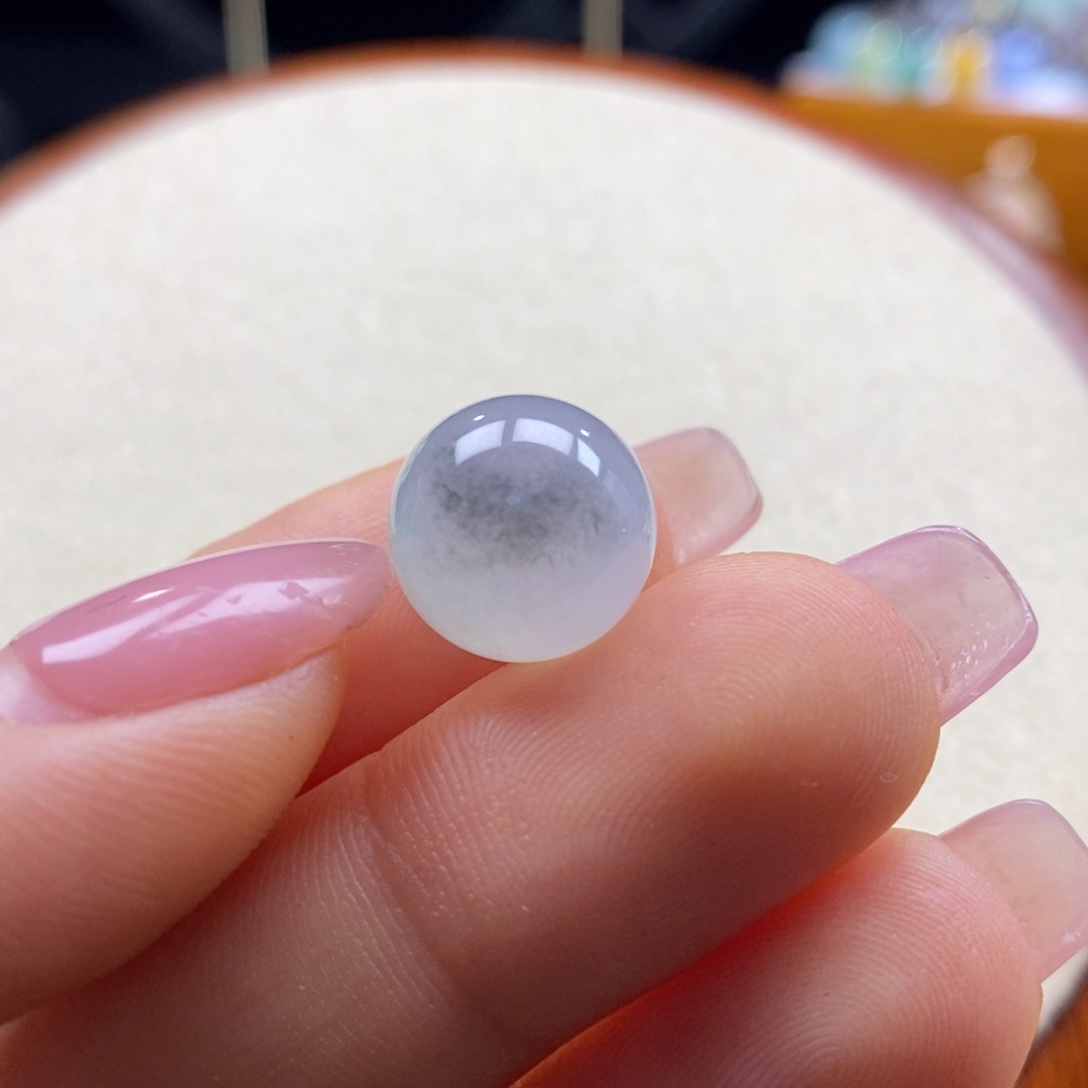 翡翠未镶嵌吊坠(不含链)翡翠冰底飘乌鸡圆珠