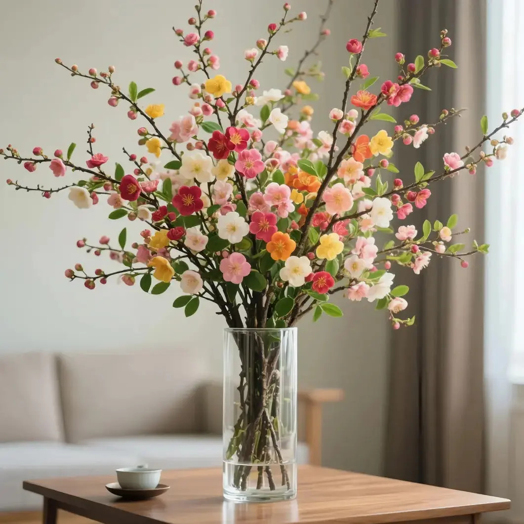 【耐寒爆款】春节开花鲜切梅花鲜枝室内水培干枝腊梅年宵花卉绿植