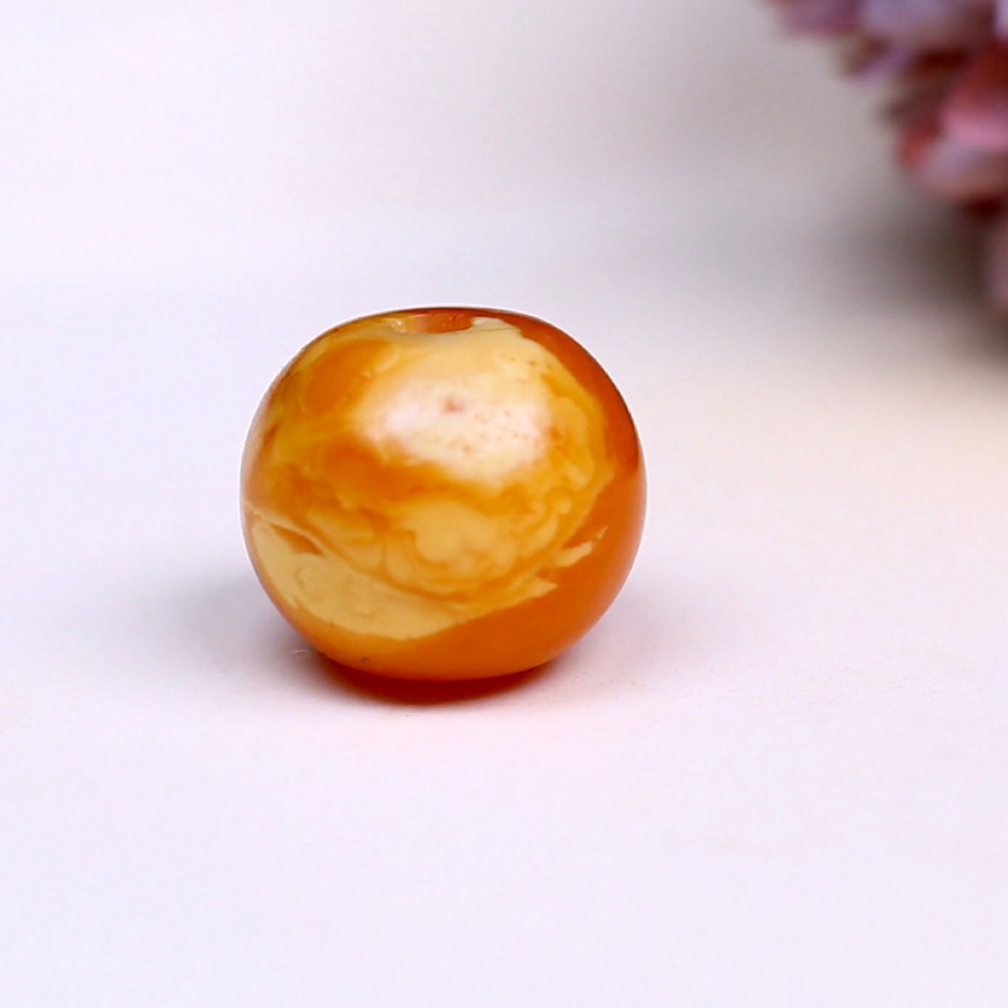 12.5mm老蜡鼓珠 品质非常棒！大孔道浓蜡，风化纹清晰，质感特别好