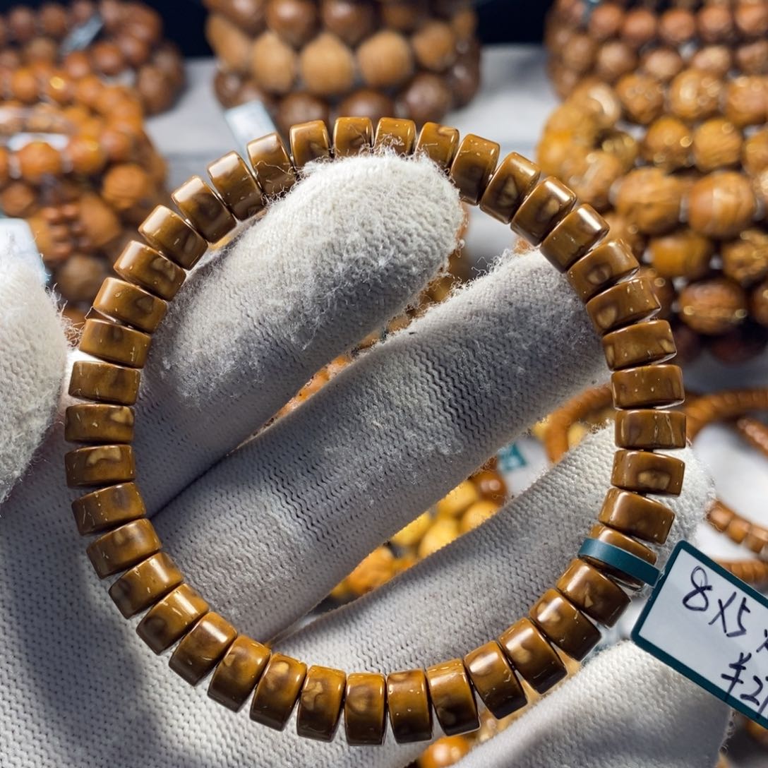 紫金鼠手串为**争紫金鼠花皮药片实心8/5