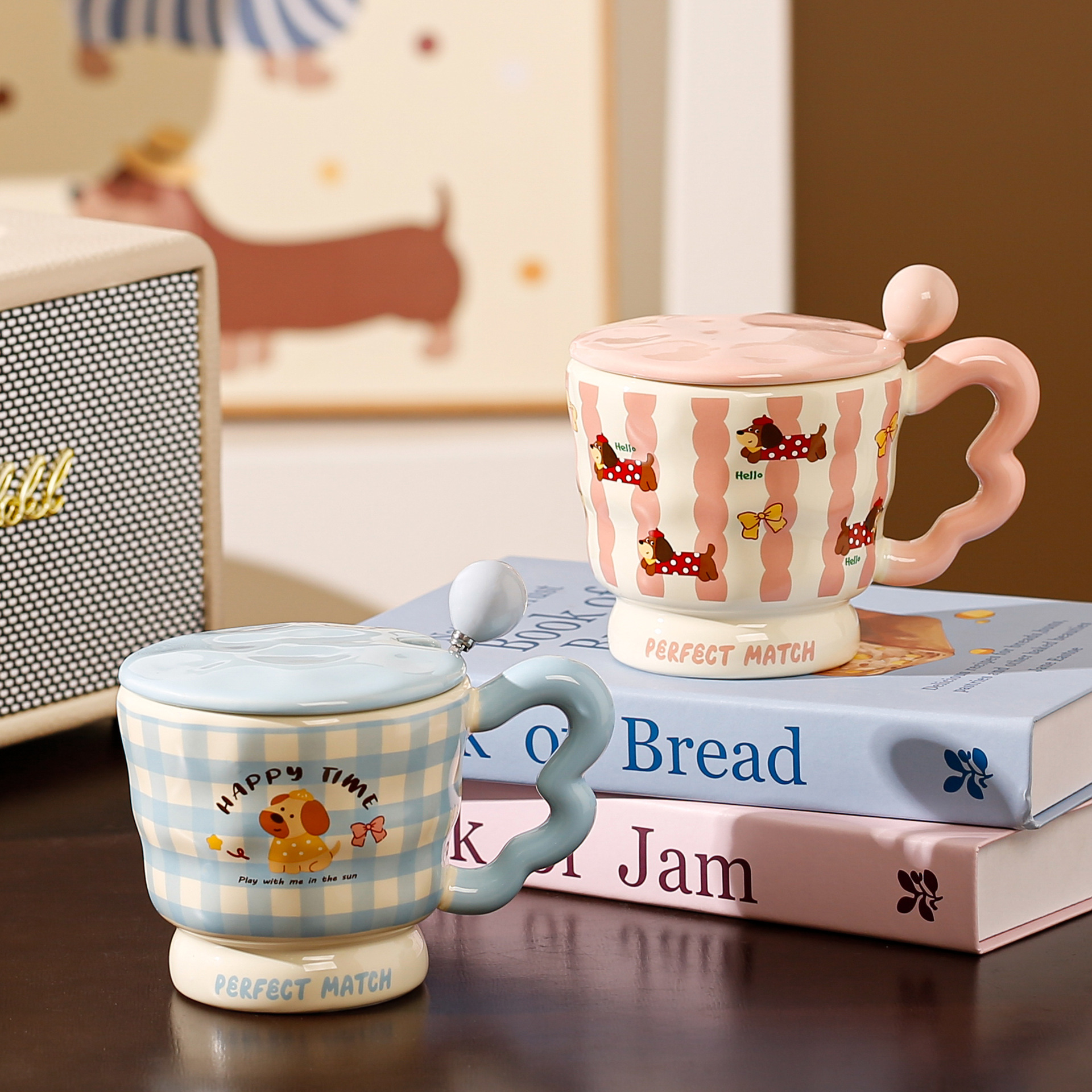 创意卡通蝴蝶马克杯陶瓷奶乎乎高颜值女生早餐杯伴手礼网红咖啡杯