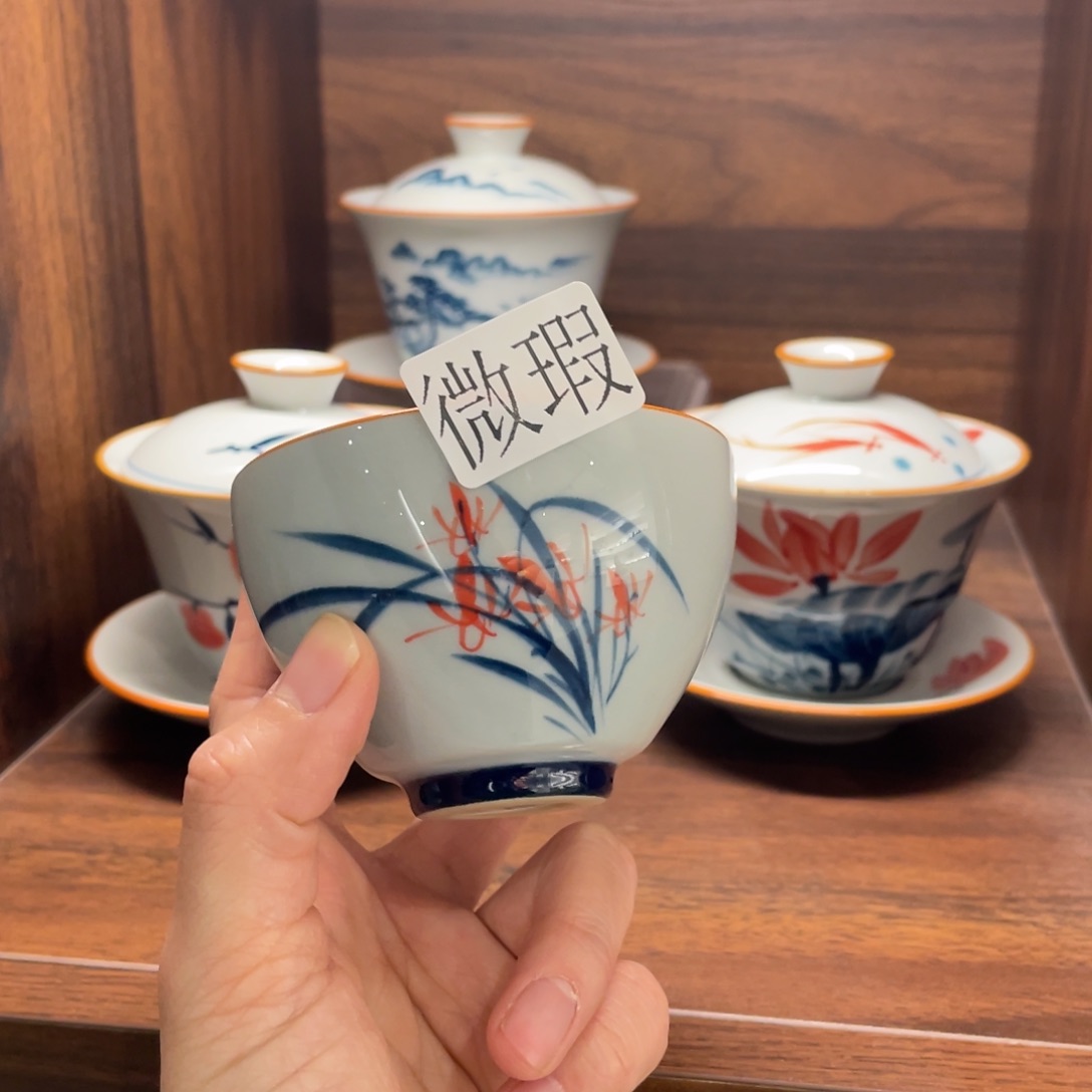 微瑕釉下彩纯手绘