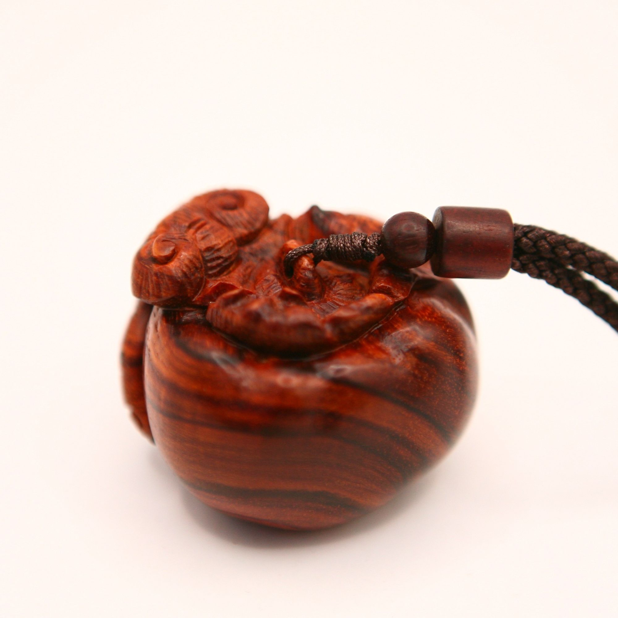 印度小叶紫檀 柿子 手把件 长41mm 宽41mm 绳长15cm（含坠）