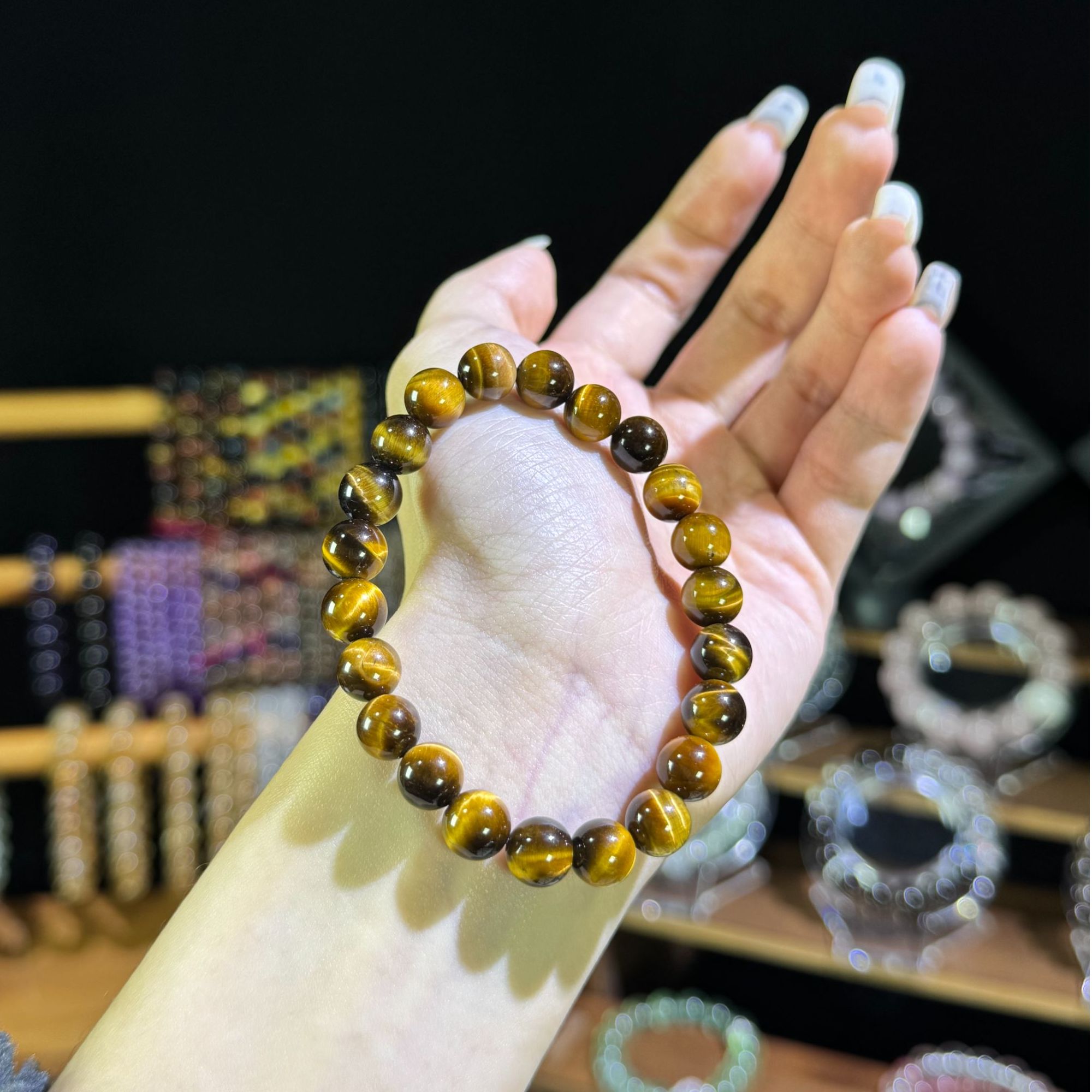 【黄虎眼素串】天然黄虎眼水晶手串手链设计精致轻奢高级感