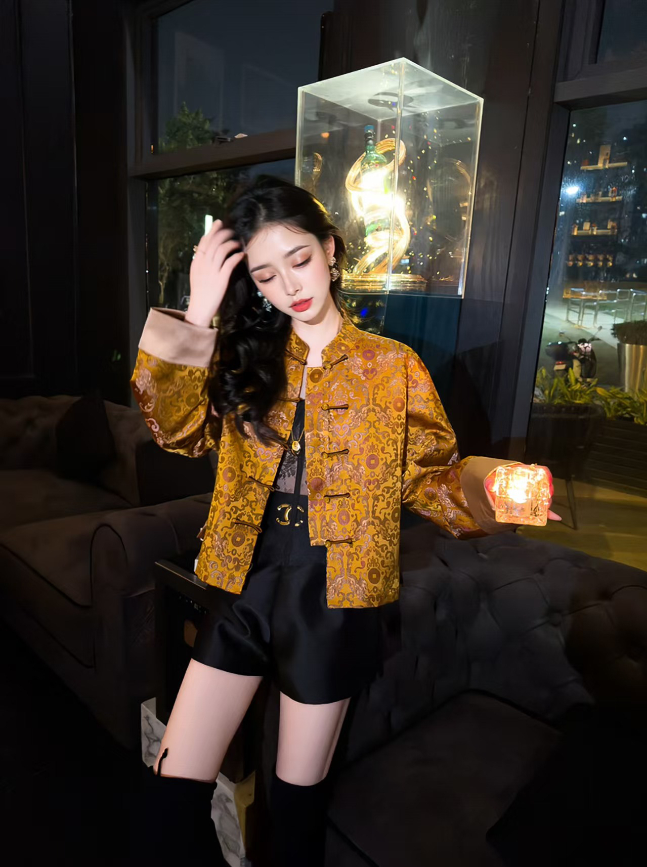 玛薇丝【财神】时尚貔貅聚财宋锦外套