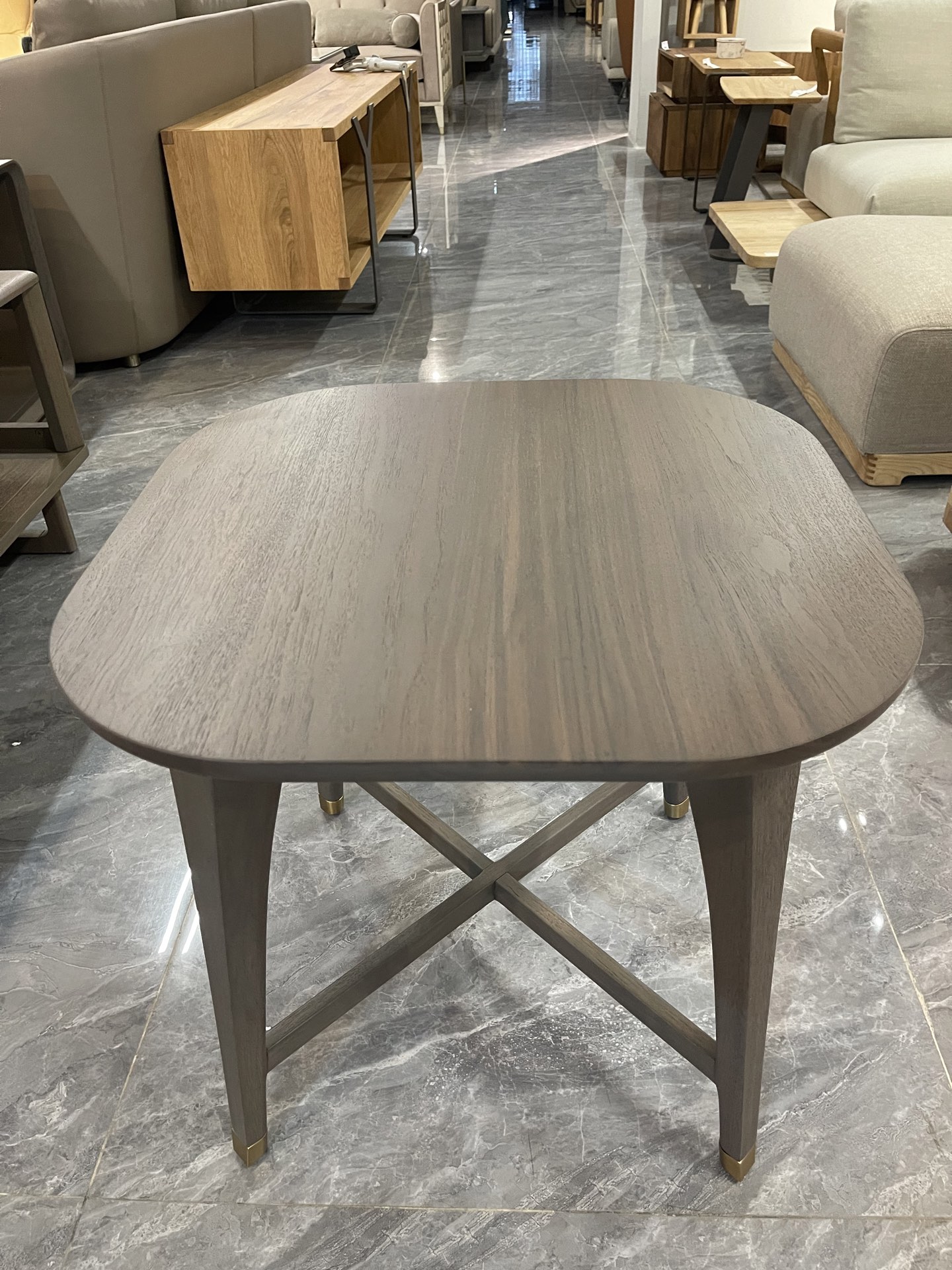 【包邮】BS莫兰迪黑胡桃木休闲几角几现代简约