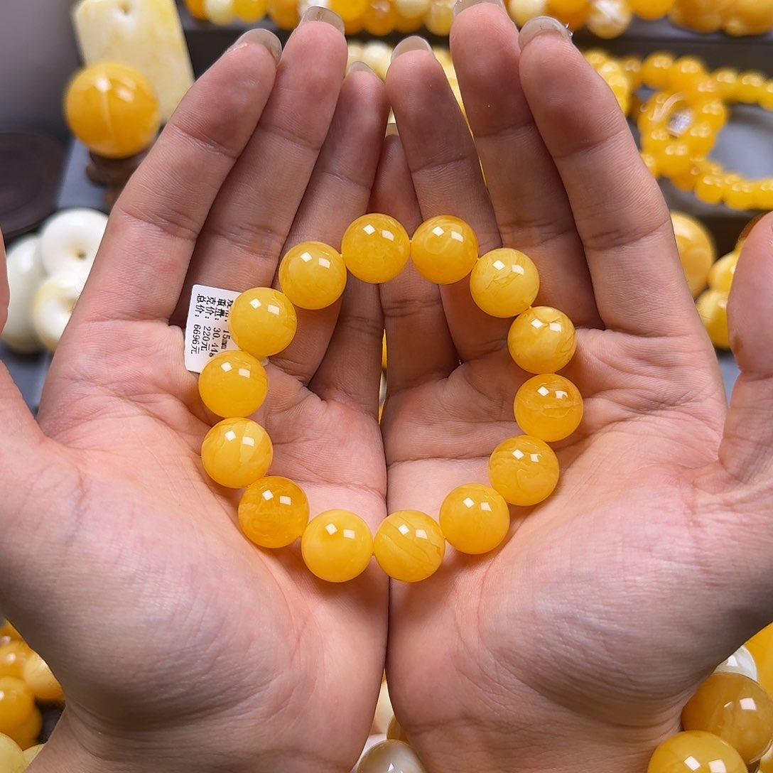 琥珀珠宝奇石未镶嵌15mm