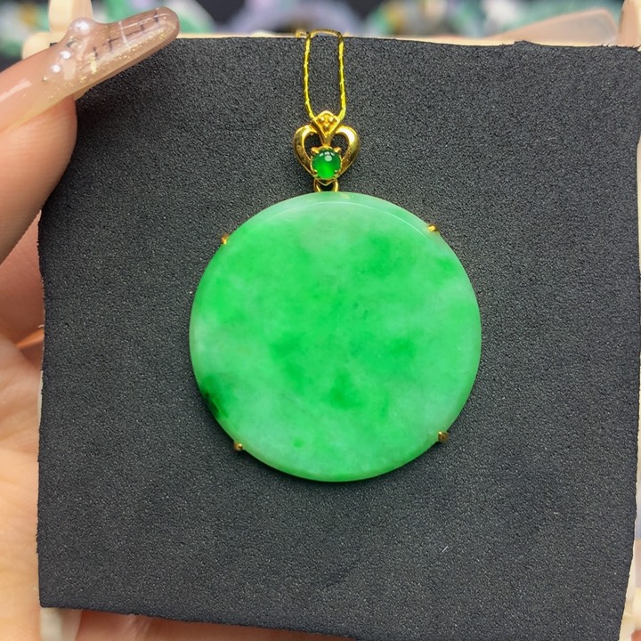 翡翠手链18K金镶嵌翡翠