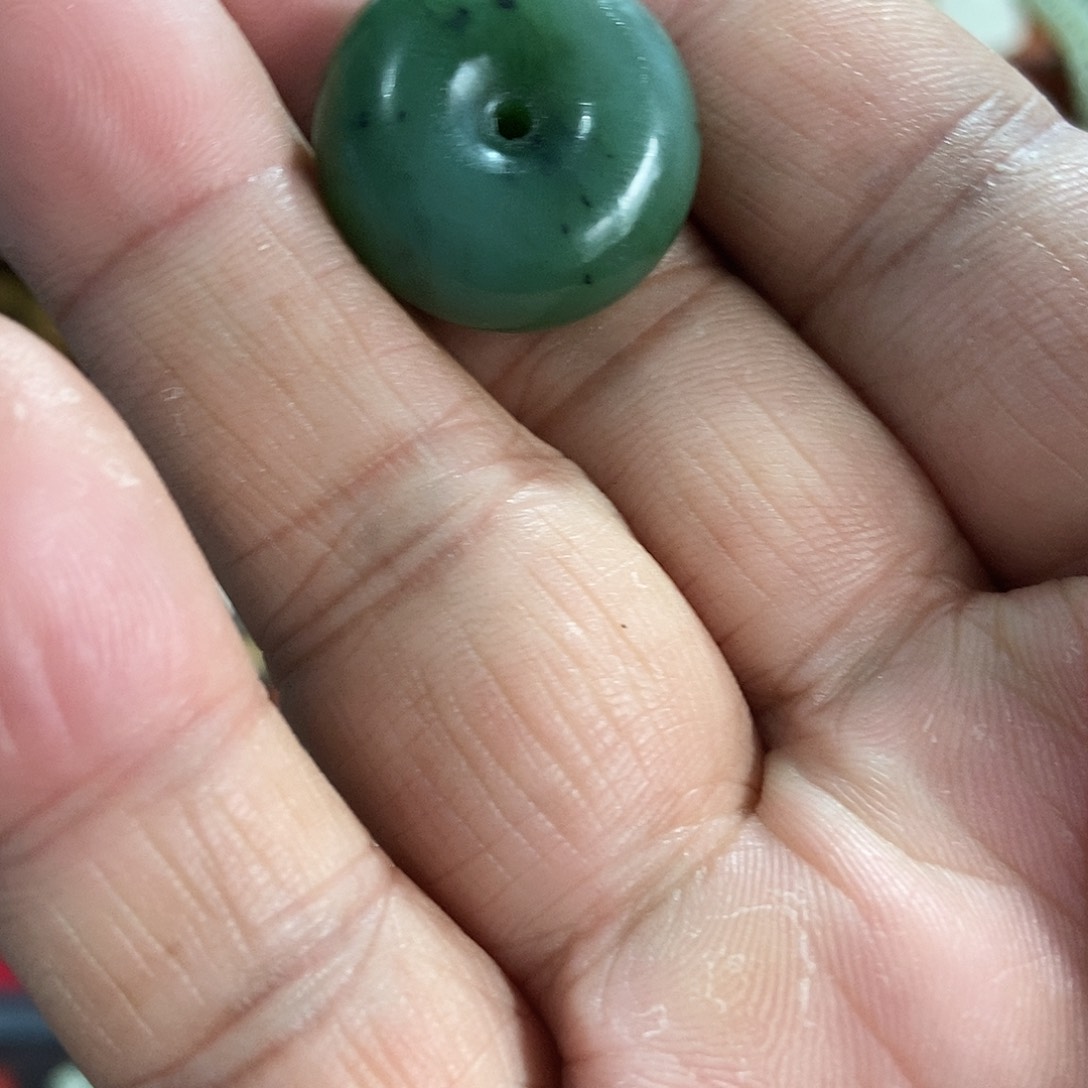 和田玉（碧玉）未镶嵌挂件和田碧玉平安扣1