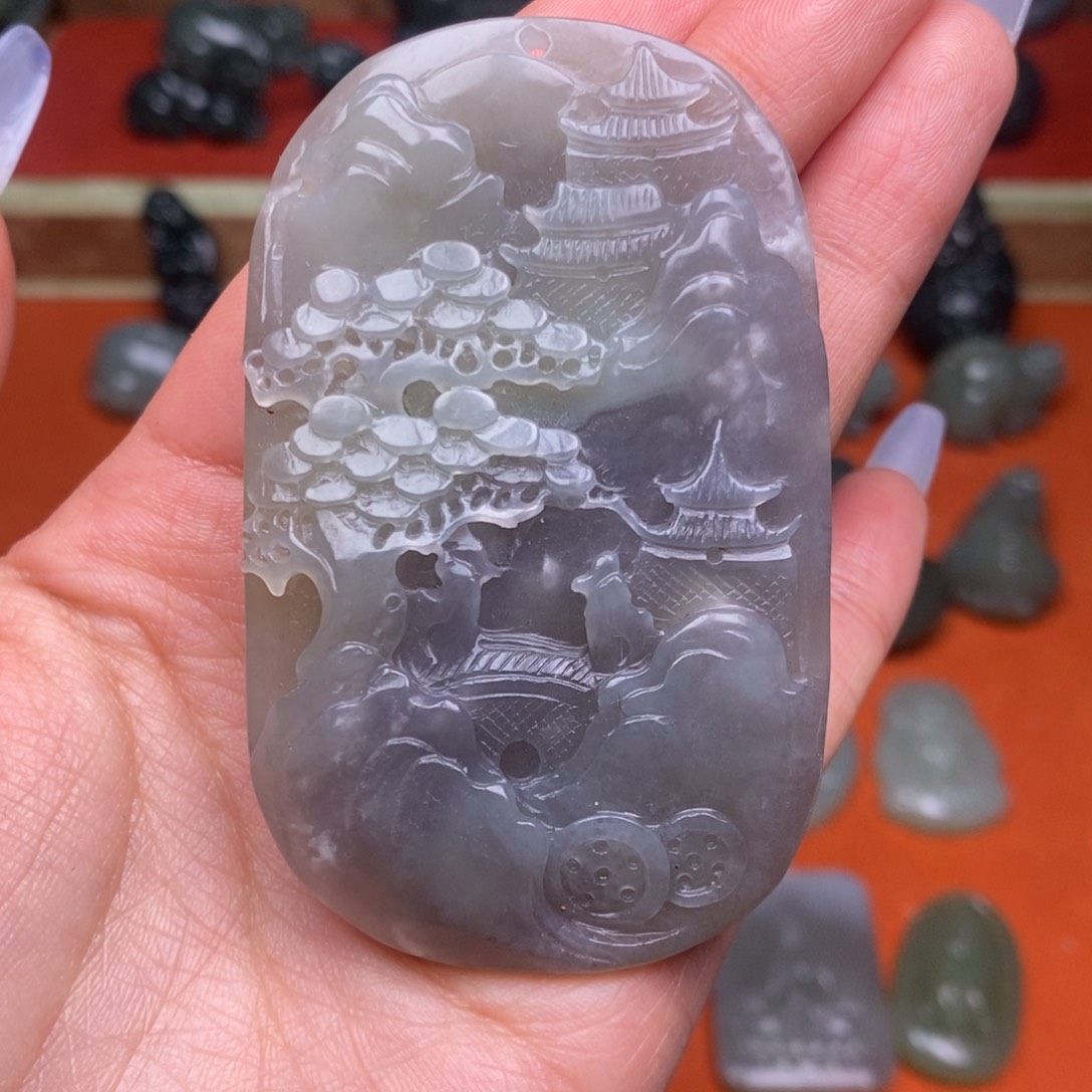 和田玉颈饰未镶嵌穿绳需备注